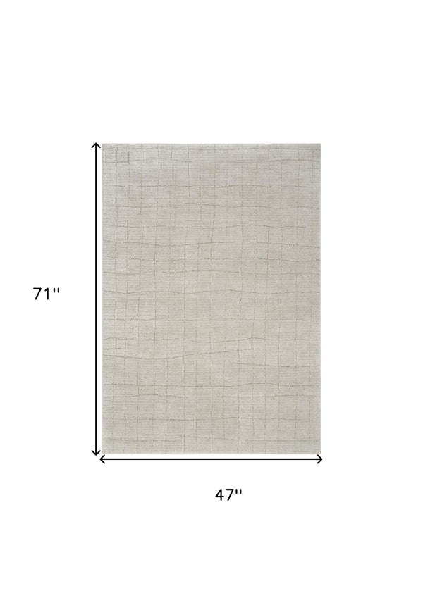 Homeroots 4' X 6' Beige And Gray Abstract Power Loom Area Rug  Polypropylene,Polyester 533395