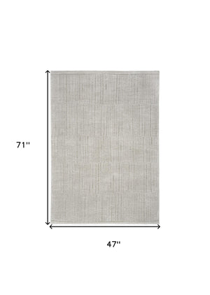 Homeroots 4' X 6' Gray And Silver Abstract Power Loom Area Rug  Polypropylene,Polyester 533396