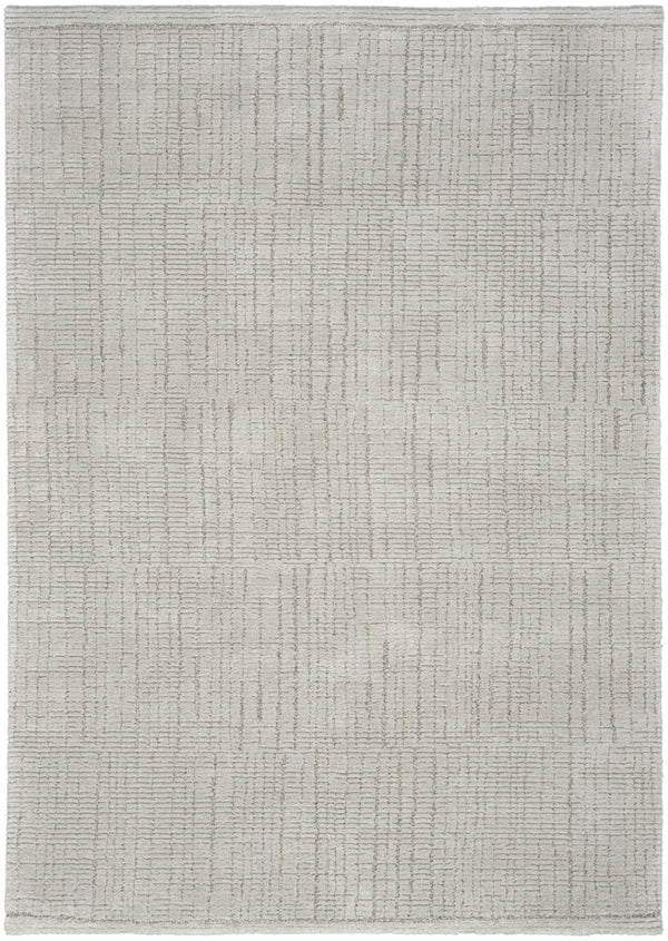 HomeRoots 4' Gray and Silver Abstract Area Rug - Modern Scandinavian Design for Stylish High-Traffic Spaces 4' X 6' 533396