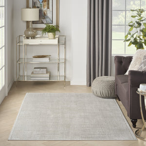 HomeRoots 4' Gray and Silver Abstract Area Rug - Modern Scandinavian Design for Stylish High-Traffic Spaces 4' X 6' 533396