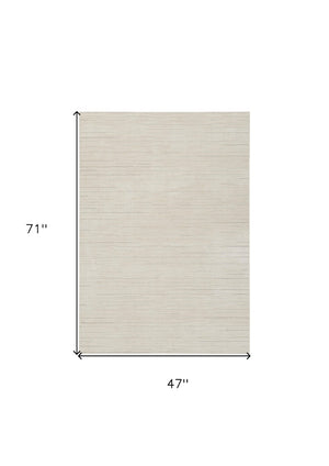 HomeRoots 4' Contemporary Gray and Ivory Abstract Area Rug - Stylish Scandinavian Design for Any Space 4' X 6' 533397