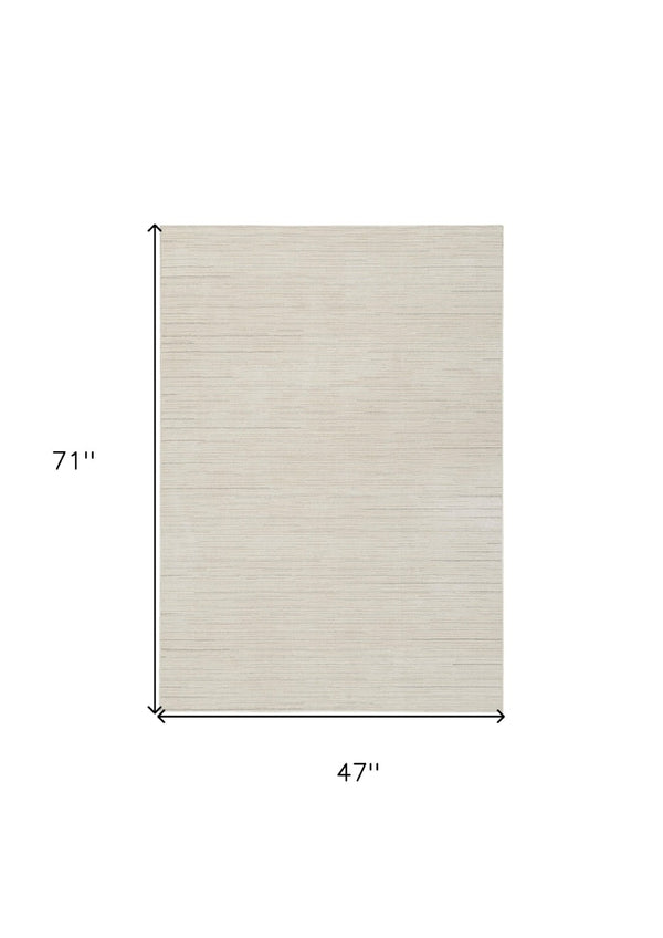 HomeRoots 4' Contemporary Gray and Ivory Abstract Area Rug - Stylish Scandinavian Design for Any Space 4' X 6' 533397