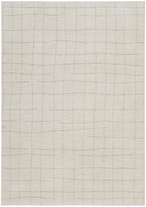 HomeRoots 4' Gray and Ivory Abstract Area Rug - Modern Scandinavian Design for Stylish Comfort and Durability 5' X 7' 533398