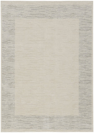 HomeRoots 4' Gray and Ivory Striped Area Rug - Modern Scandinavian Design for Entryways, Bedrooms, and More 5' X 7' 533399