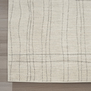 HomeRoots 4' Gray and Ivory Abstract Area Rug - Modern Scandinavian Design for Minimalist Home Decor Charm 5' X 7' 533401