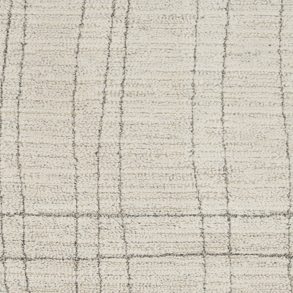 HomeRoots 4' Gray and Ivory Abstract Area Rug - Modern Scandinavian Design for Minimalist Home Decor Charm 5' X 7' 533401