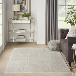 HomeRoots 5' Gray Abstract Area Rug - Scandinavian-Inspired, Durable, Modern Design Perfect for Any Room 5' X 7' 533402