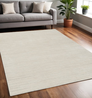 HomeRoots 4' Contemporary Gray and Ivory Abstract Area Rug - Stylish Scandinavian Design for Any Space 5' X 7' 533404