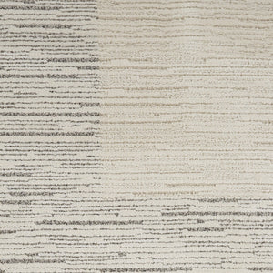 HomeRoots 4' Gray and Ivory Striped Area Rug - Modern Scandinavian Design for Entryways, Bedrooms, and More 6' X 9' 533406