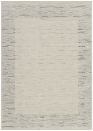 HomeRoots 4' Gray and Ivory Striped Area Rug - Modern Scandinavian Design for Entryways, Bedrooms, and More 6' X 9' 533406