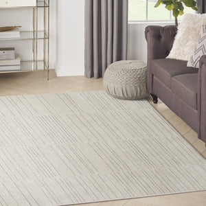 HomeRoots 4' Gray and Ivory Abstract Area Rug - Modern Scandinavian Design for Effortless Elegance and Comfort 6' X 9' 533407