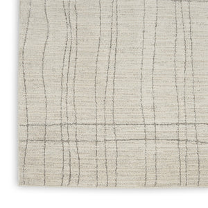 HomeRoots 4' Gray and Ivory Abstract Area Rug - Modern Scandinavian Design for Minimalist Home Decor Charm 6' X 9' 533408