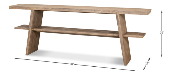 Sarreid Bodega Flaky Pine Finish Console Table - Rustic Charm For Your Home With Timeless Elegance Tan  53340