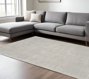 HomeRoots 4' Gray and Silver Abstract Area Rug - Modern Scandinavian Design for Stylish High-Traffic Spaces 6' X 9' 533410