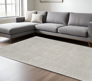 HomeRoots 4' Gray and Silver Abstract Area Rug - Modern Scandinavian Design for Stylish High-Traffic Spaces 6' X 9' 533410