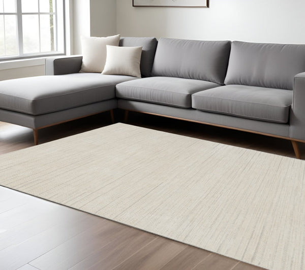 HomeRoots 4' Contemporary Gray and Ivory Abstract Area Rug - Stylish Scandinavian Design for Any Space 6' X 9' 533411