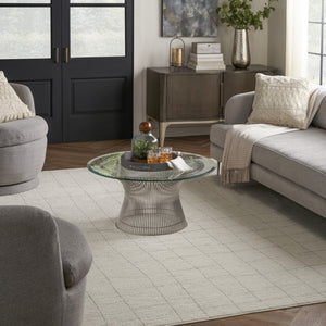 HomeRoots 4' Gray and Ivory Abstract Area Rug - Modern Scandinavian Design for Stylish Comfort and Durability 8' X 10' 533412