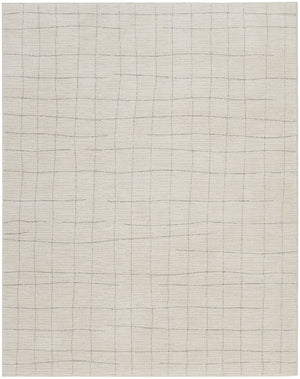 HomeRoots 4' Gray and Ivory Abstract Area Rug - Modern Scandinavian Design for Stylish Comfort and Durability 8' X 10' 533412