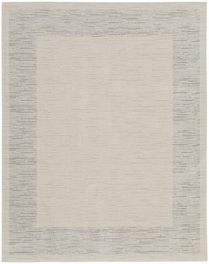 Homeroots 8' X 10' Ivory And Gray Abstract Power Loom Area Rug  Polypropylene 533413