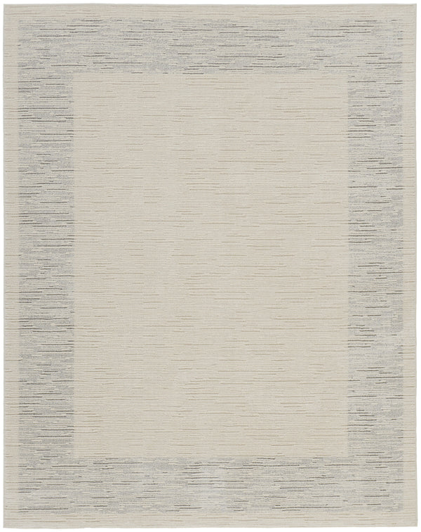 Homeroots 8' X 10' Ivory And Gray Abstract Power Loom Area Rug  Polypropylene 533413