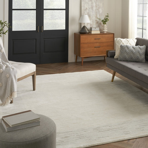 HomeRoots 8' X 10' Ivory and Gray Abstract Power Loom Area Rug - Modern Elegance for Living Spaces & Style 533413