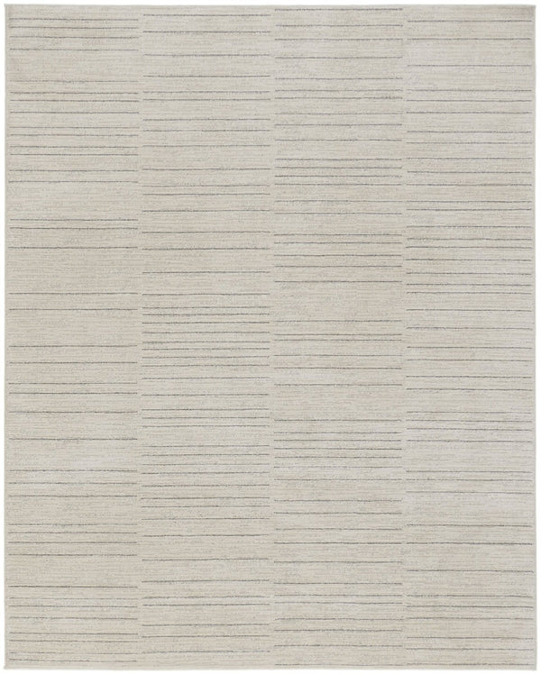 HomeRoots 4' Gray and Ivory Abstract Area Rug - Modern Scandinavian Design for Effortless Elegance and Comfort 8' X 10' 533414