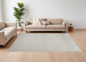 HomeRoots 8' X 10' Gray and Ivory Abstract Power Loomed Area Rug – Modern Elegance for Any Room Décor 533417