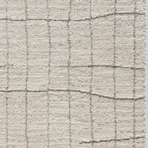 HomeRoots 8' Gray And Ivory Abstract Runner Rug - Durable, Stylish Accent for Hallways, Kitchens & Entryways 533419