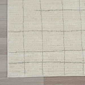 HomeRoots 8' Gray And Ivory Abstract Runner Rug - Durable, Stylish Accent for Hallways, Kitchens & Entryways 533419