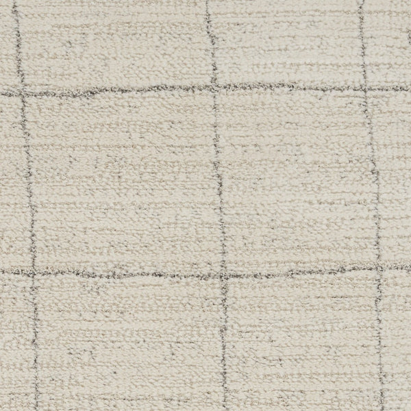 HomeRoots 8' Gray And Ivory Abstract Runner Rug - Durable, Stylish Accent for Hallways, Kitchens & Entryways 533419
