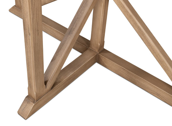 Sarreid Gregorio Half Moon Console Table With Flaky Pine Finish - Stylish Storage & Rustic Charm Tan  53341