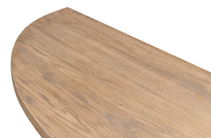 Sarreid Gregorio Half Moon Console Table With Flaky Pine Finish - Stylish Storage & Rustic Charm Tan  53341