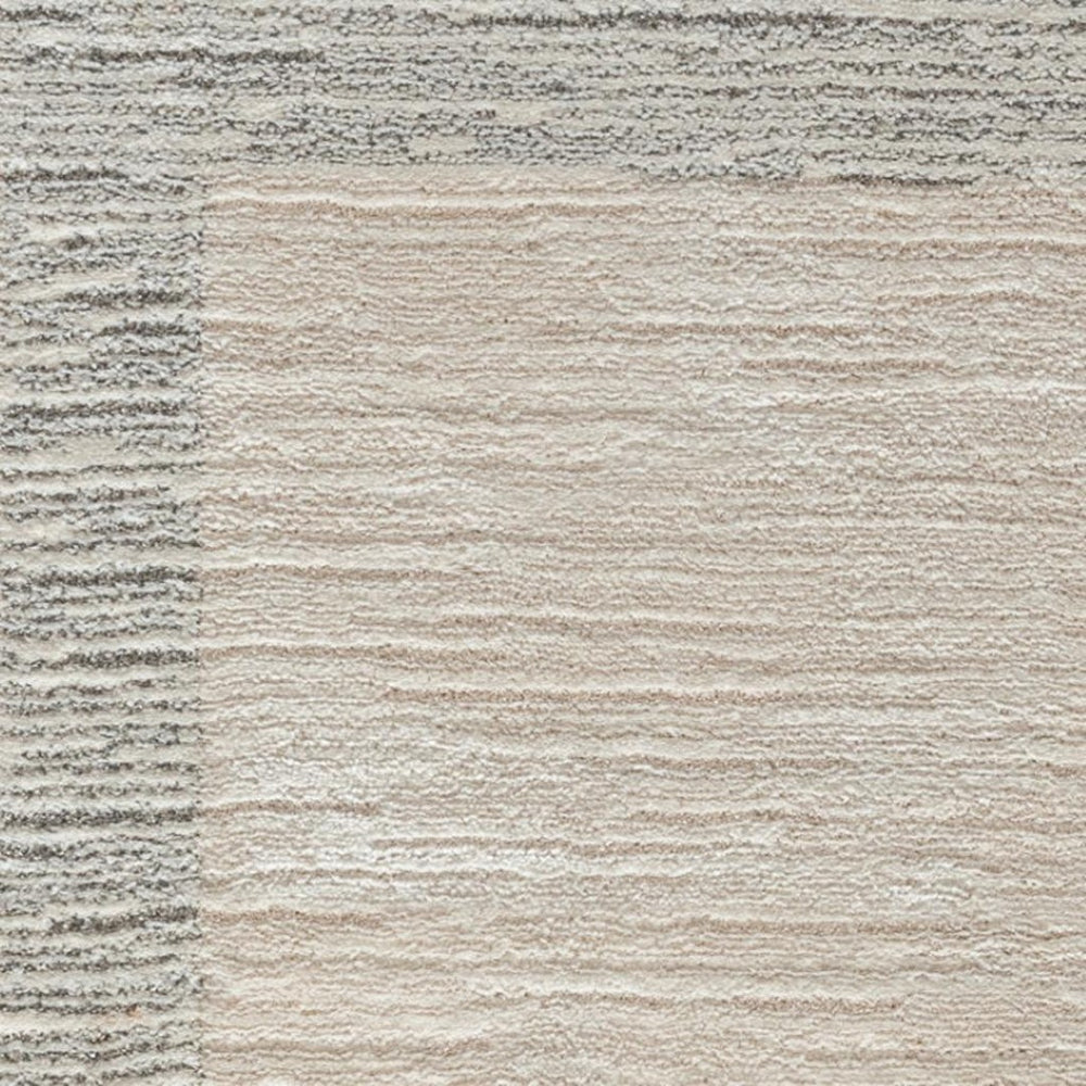 HomeRoots 4' Gray and Ivory Striped Area Rug - Modern Scandinavian Design for Entryways, Bedrooms, and More 8' Runner 533420