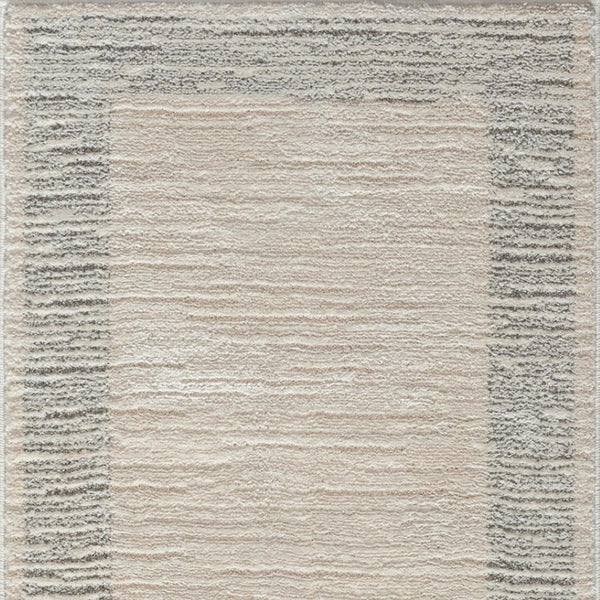 HomeRoots 4' Gray and Ivory Striped Area Rug - Modern Scandinavian Design for Entryways, Bedrooms, and More 8' Runner 533420
