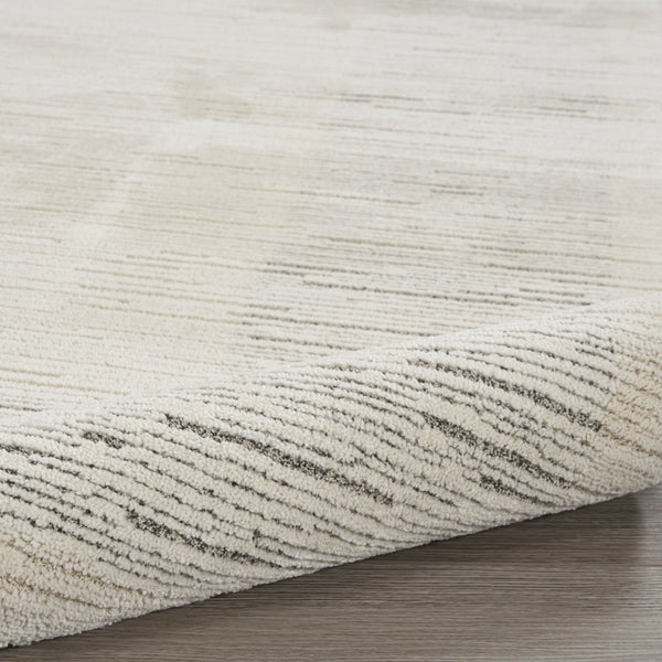HomeRoots 4' Gray and Ivory Striped Area Rug - Modern Scandinavian Design for Entryways, Bedrooms, and More 8' Runner 533420