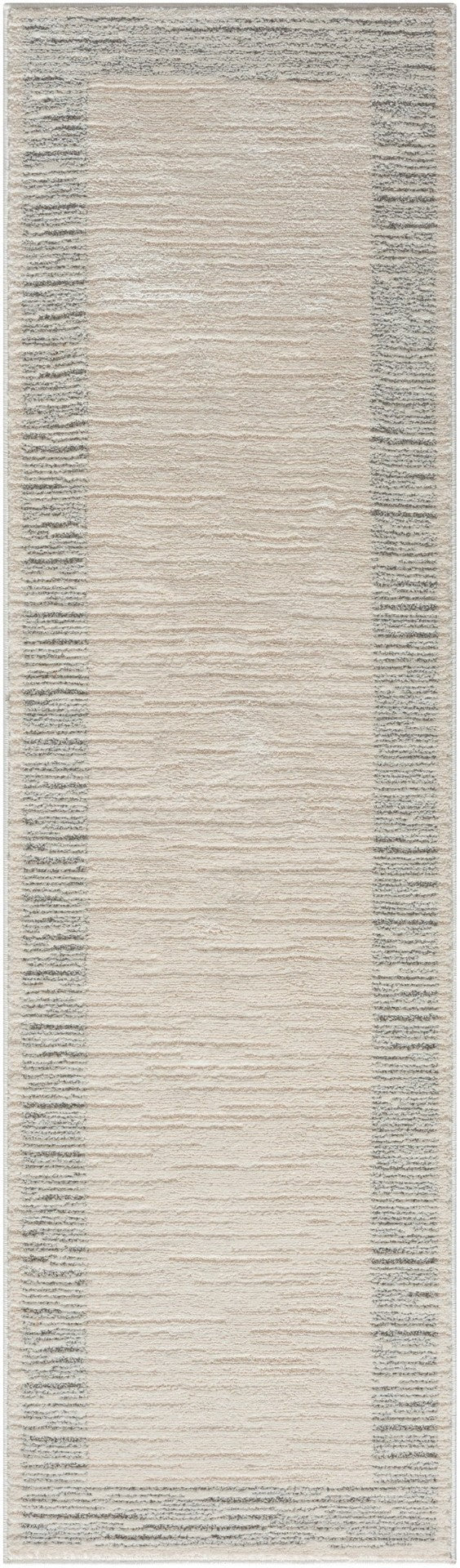 HomeRoots 4' Gray and Ivory Striped Area Rug - Modern Scandinavian Design for Entryways, Bedrooms, and More 8' Runner 533420