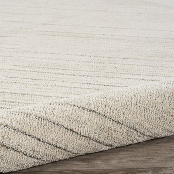 HomeRoots 8' Gray and Ivory Abstract Runner Rug - Modern Design for High-Traffic Areas, Durable & Stylish Décor 533421