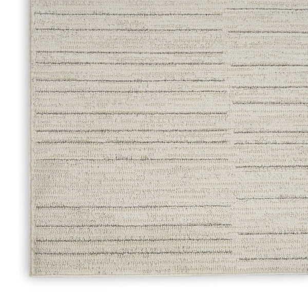 HomeRoots 8' Gray and Ivory Abstract Runner Rug - Modern Design for High-Traffic Areas, Durable & Stylish Décor 533421