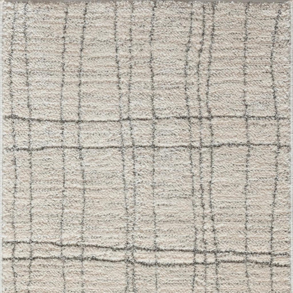 HomeRoots 8' Gray and Ivory Abstract Runner Rug - Stylish, Durable Design for High-Traffic Hallways and Entryways 533422
