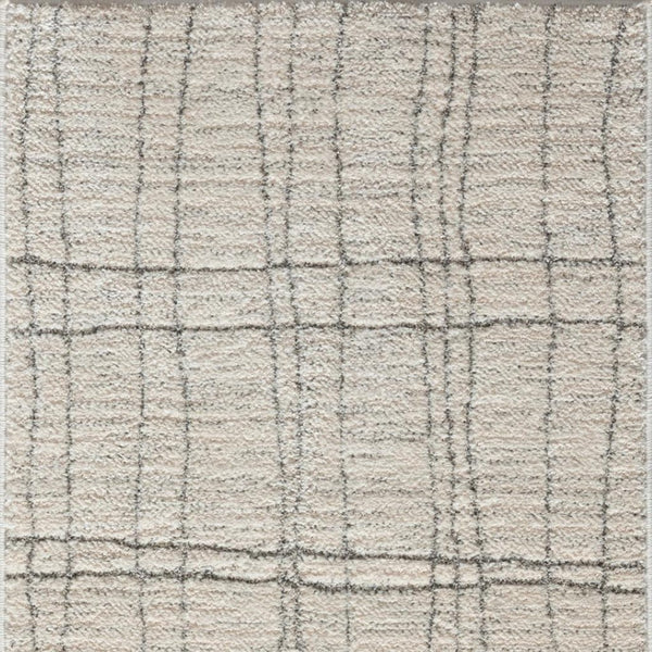 HomeRoots 8' Gray and Ivory Abstract Runner Rug - Stylish, Durable Design for High-Traffic Hallways and Entryways 533422