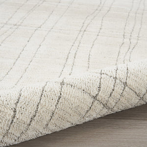HomeRoots 8' Gray and Ivory Abstract Runner Rug - Stylish, Durable Design for High-Traffic Hallways and Entryways 533422