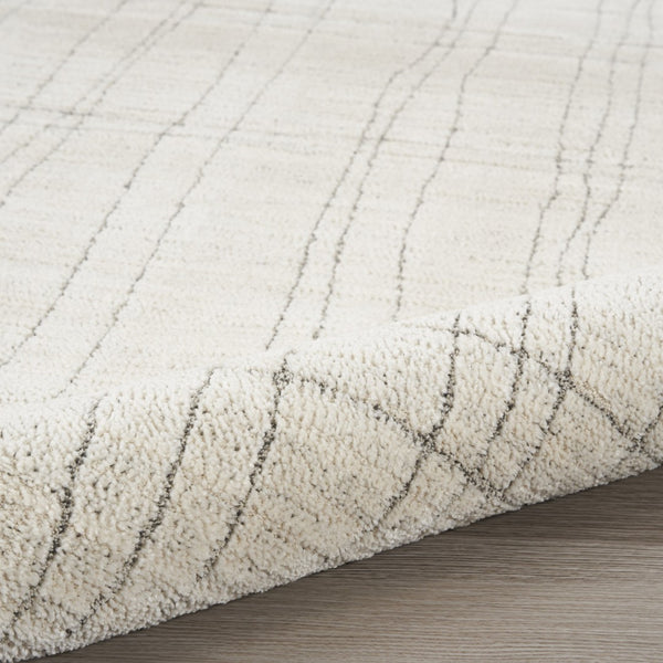 HomeRoots 8' Gray and Ivory Abstract Runner Rug - Stylish, Durable Design for High-Traffic Hallways and Entryways 533422