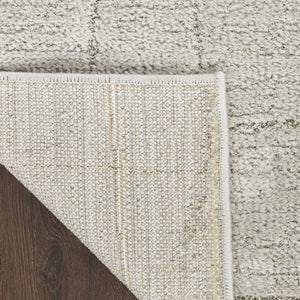 HomeRoots 8' Beige and Gray Abstract Runner Rug - Durable, Stylish, Perfect for Hallways and High-Traffic Areas 533423
