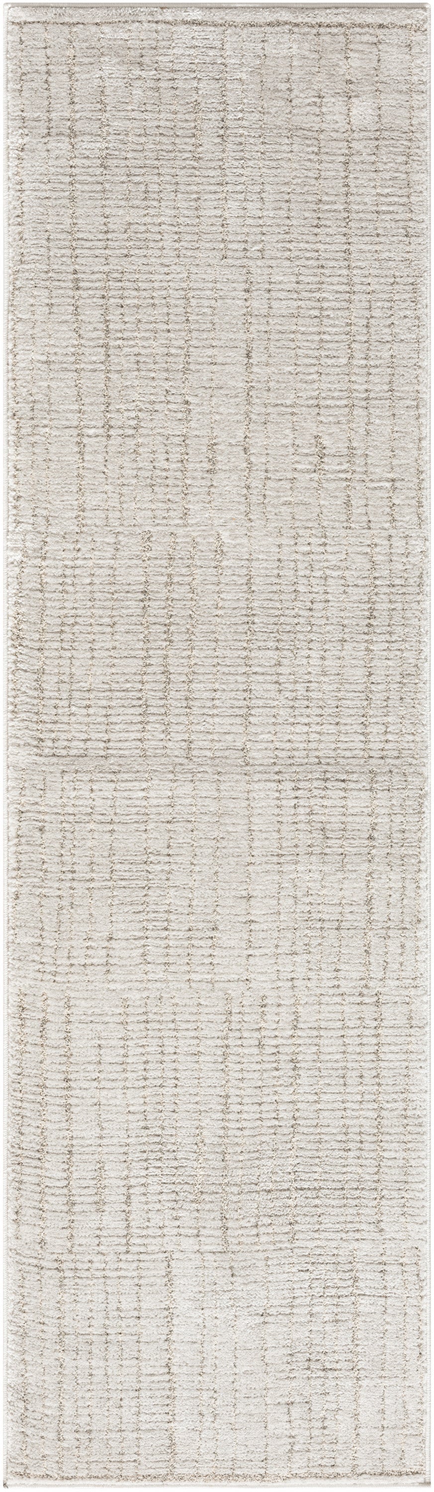 Homeroots 8' Runner Gray And Silver Abstract Power Loom Runner Rug  Polypropylene,Polyester 533424