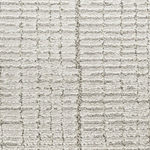 HomeRoots 8' Gray and Silver Abstract Runner Rug - Modern Style for Hallways, Durable, Easy Maintenance & Chic Design 533424