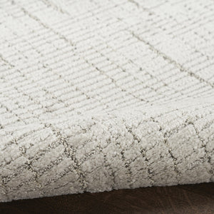 HomeRoots 8' Gray and Silver Abstract Runner Rug - Modern Style for Hallways, Durable, Easy Maintenance & Chic Design 533424