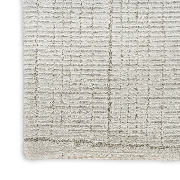 HomeRoots 8' Gray and Silver Abstract Runner Rug - Modern Style for Hallways, Durable, Easy Maintenance & Chic Design 533424