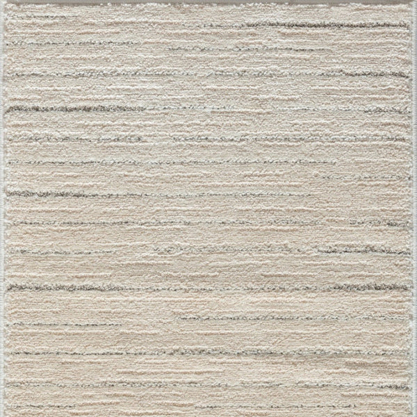 HomeRoots 8' Gray and Ivory Abstract Runner Rug - Modern Power-Loomed Design for Hallways, Kitchens & More! 533425