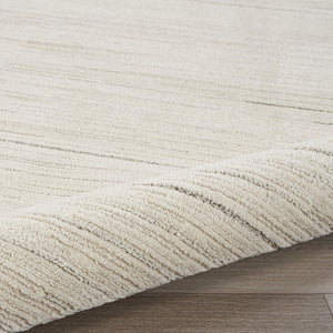 HomeRoots 8' Gray and Ivory Abstract Runner Rug - Modern Power-Loomed Design for Hallways, Kitchens & More! 533425