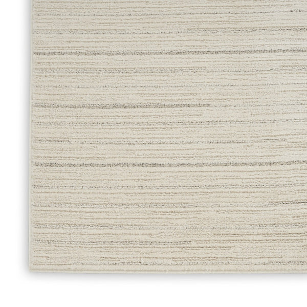 HomeRoots 8' Gray and Ivory Abstract Runner Rug - Modern Power-Loomed Design for Hallways, Kitchens & More! 533425